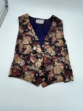 Vintage Capelli Designs Tapestry Vest – Floral – 90s Cottagecore USA Made
