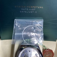 ROLEX ♛ 116300 Datejust II 41 Lavender Arabic Dial B&M W/ Extra New OEM Crystal 12