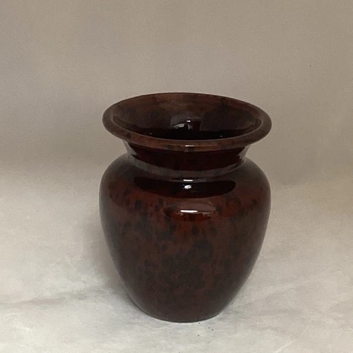Royal Haeger USA Pottery  Ceramic Vase 5.5” Tall Brown With Black Glaze