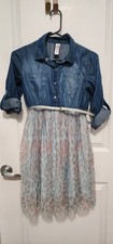 Justice Girls Blue Jean Shimmer Dress- Size 12