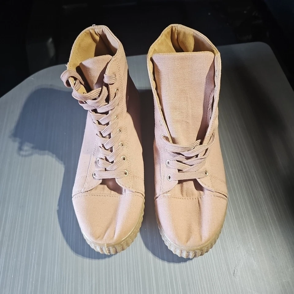 Zapatillas altas de lona Qupid para mujer en rosa malva talla 7,5 de EE. UU. NUEVAS SIN ETIQUETAS/NUEVAS SIN CAJA Foto 2 de 4