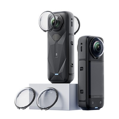 Camera Front Rear Lens Protector Glass Snap-On Mount For Insta360 X5 New