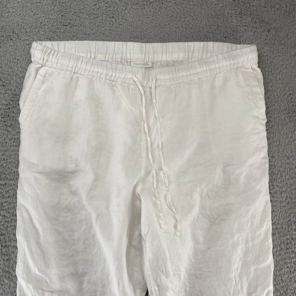 Charter Club Linen Pants Womens 2XL Wide Leg Elastic Waist Minimalist Beach - Image 2 of 4
