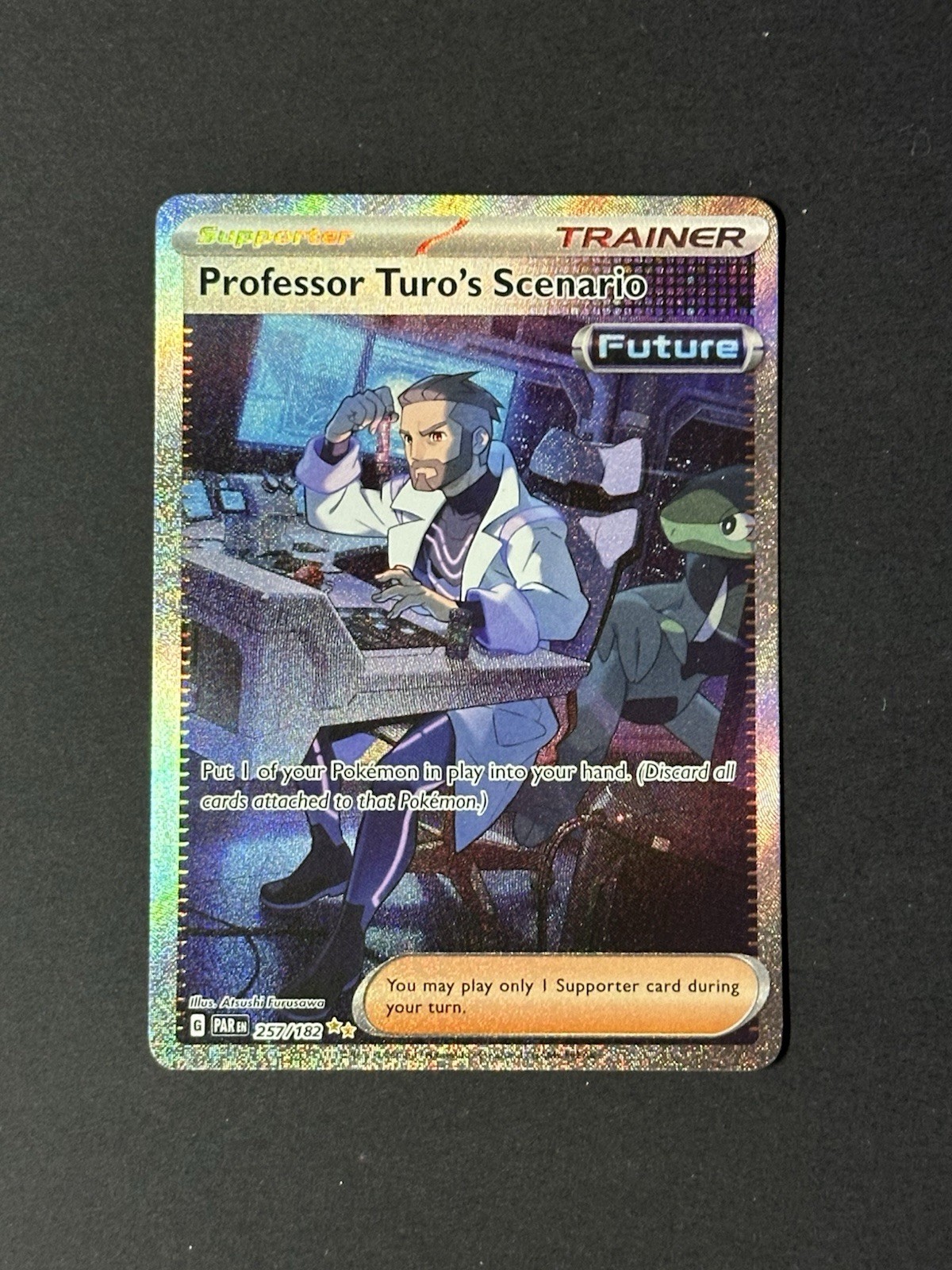 Pokemon Professor Turo's Scenario 257/182 Sv04: Paradox Rift SIR Holo