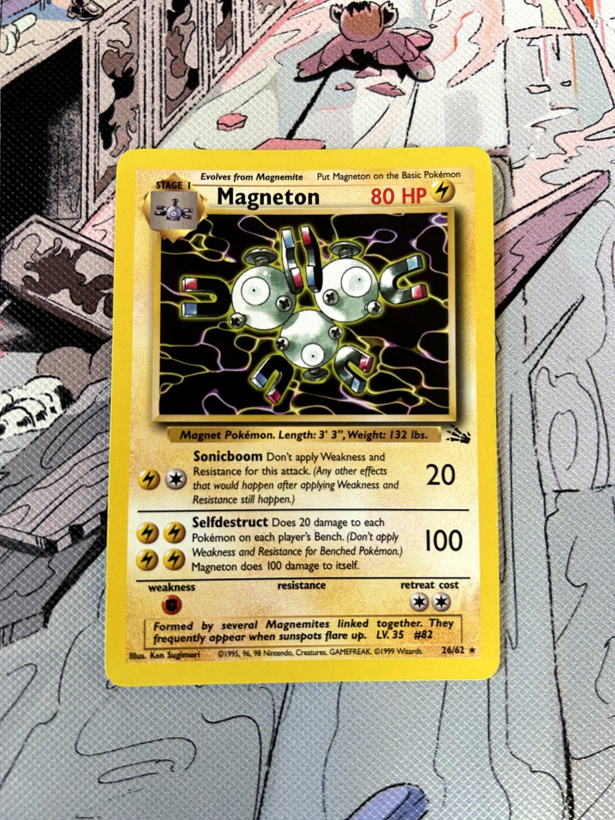Magneton 26/62 Fossil | Near Mint | Vintage Pokemon Card | 1999