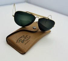 Vintage Ray Ban Outdoorsman Sunglasses Gold G-15 Glass Lenses Cable Temple