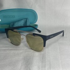 QUAY High And Dry Classic Sunglasses Black Gold Metal Rainbow Mirrored Lenses