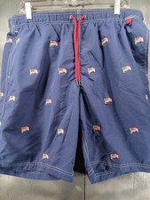 Lands' End Swim Trunks Men Medium 32-34 New Blue