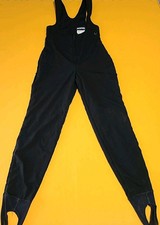 Vintage Roffe Black Ski Bib Snow Suit Women's 10 Regular Zip-Up USA Made