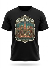 Camiseta de viaje unisex Marrakech Morocco Market Magic gráfica