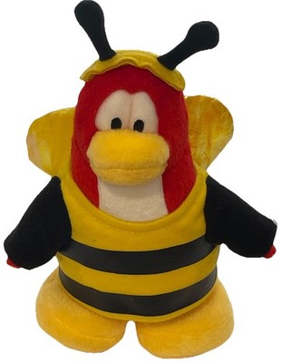 Disney Club Penguin Bee Red Plush 8  Bumblebee Suit Costume Jakks Pacific