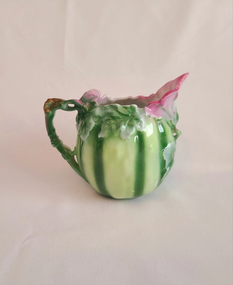 Antique Royal Bayreuth Porcelain Morning & Morning Glory Creamer - Image 2 of 4