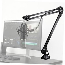 Microphone Boom Arm, 360 Rotatable Mic Arm Stand, Adjustable Height Overhead