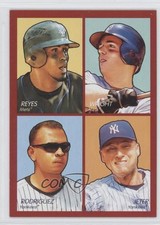 2009 Goudey 4-in-1 Red David Wright Derek Jeter Jose Reyes Alex Rodriguez 0o9