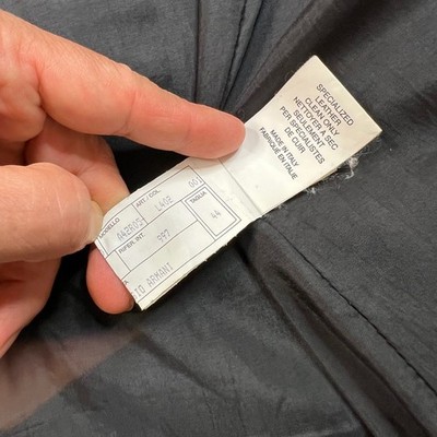 Armani Collezioni Jacket Mens 44 Black Lambskin Leather Full Zip