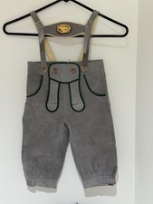 Lederhosen Children  s Suede Leather Pants with Suspenders Vintage  Size 5/110