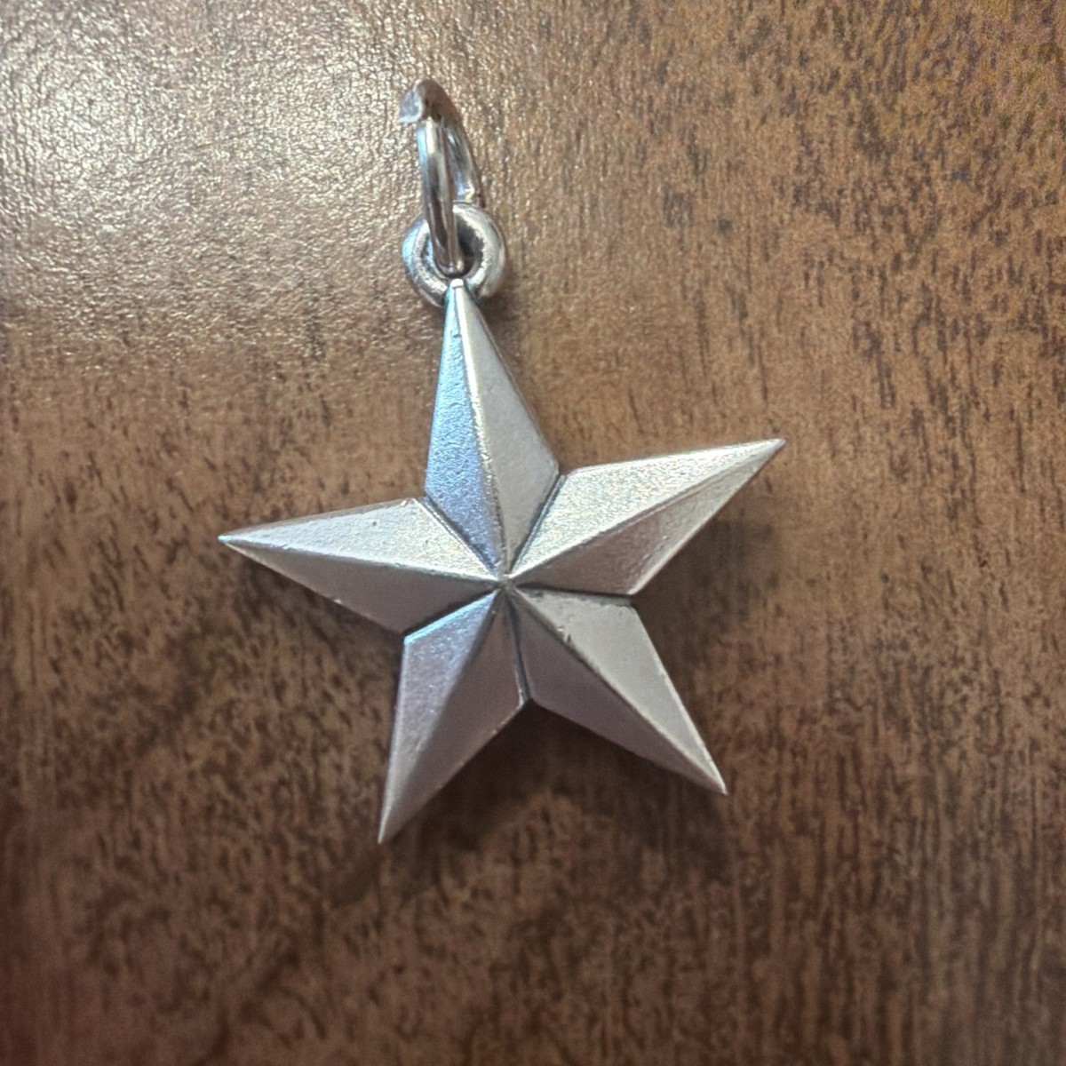 JAMES AVERY Sterling Silver 3-D Beveled Texas Star Charm Pendant; RETIRED View 2