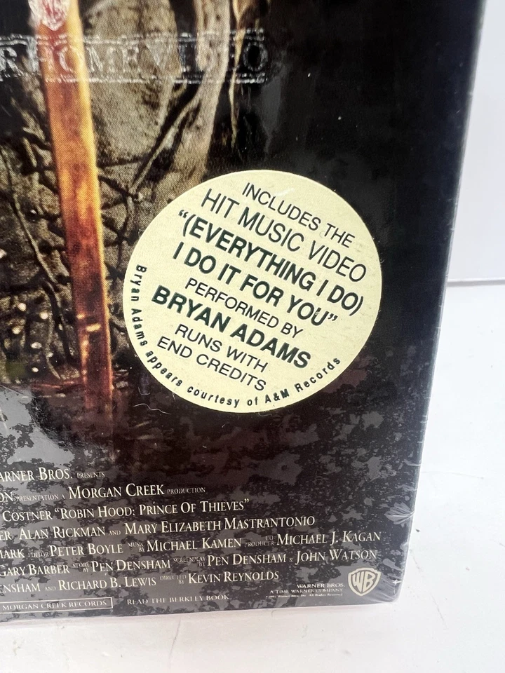 Vintage 1991 Robin Hood: Prince of Thieves VHS NEW Sealed Kevin Costner Movie Foto 3 de 4