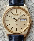 Vintage  Gold-On-Gold 1984 SEIKO Quartz (SQ) Watch Ref. 8123-7030 Running