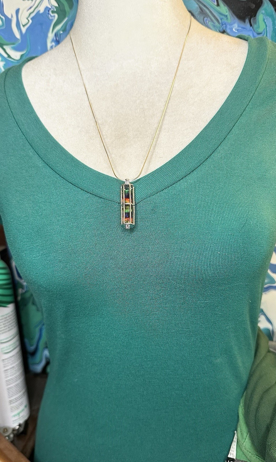 Gorgeous Caged Rectangular Ammolite Doublet 925 S… - image 2