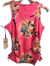 Justice Tie Dye Girls Shorts Set Cinch Side Tank Top Size XL 16/18 NWT