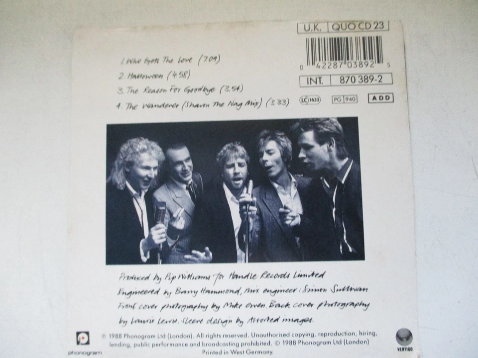 STATUS QUO "who gets the love?" - CD-single, made in Germany - - Bild 2 von 3