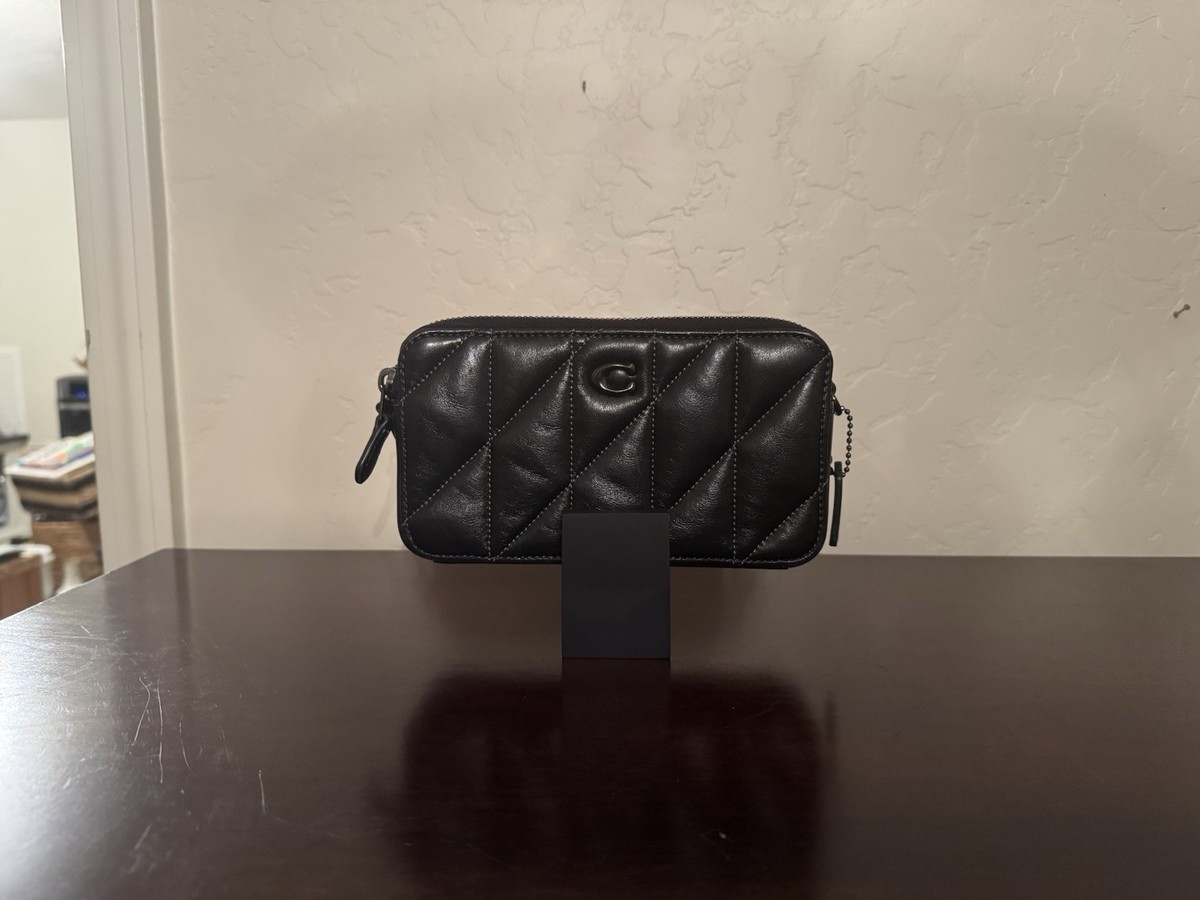 Auth COACH Kira Crossbody Bag With Pillow Quilting CM531 Black F/S 