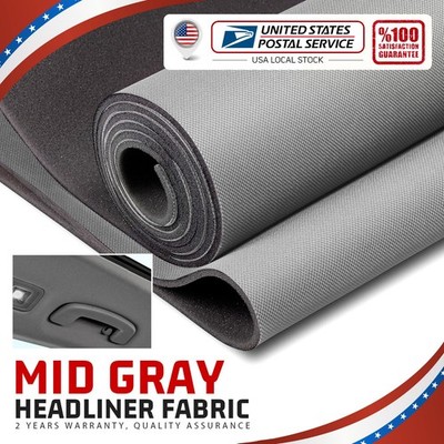 Flat Knit Headliner Material Automotive Fabric Medium Gray Car Roof Upholstery