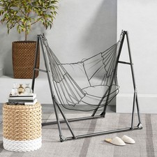 Foldable Hammock Stand, 2 in 1 Hammock Net Stand, Hammock Chair Stand, Black