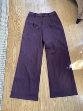 Talbots Wool Wide Leg Dress Pants Sz 4 Women’s Burgundy Pleated Lined Italian