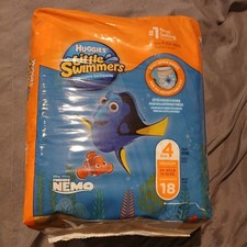 Huggies Little Swimmers 18 Disposable Swim Diapers Swimers Size 4 Medium 24-34