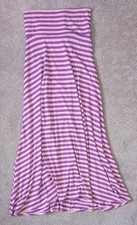 LuLaRoe Women Purple and Pink Stripe Pattern Stretch Maxi Skirt Size Medium Used