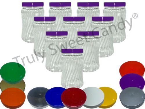Spiral Plastic Storage Jars 10 x 450ml Kitchen/Garage Organisation 11 Colours - Picture 1 of 2