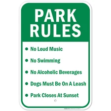 Park Rules Sign,