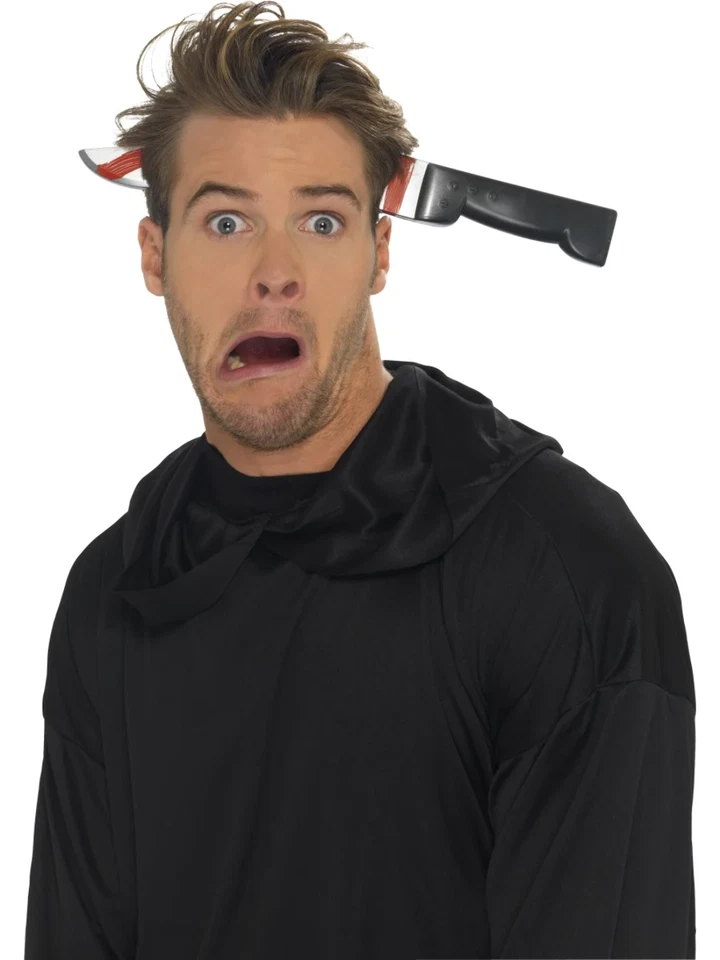 Horror Messer Durch Stirnband Plastik Halloween Kostüm Zubehör - Bild 1 von 1