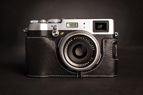 Genuine Real Leather Full Camera Case bag cover for FUJIFILM X100T Black - Picture 4 of 9