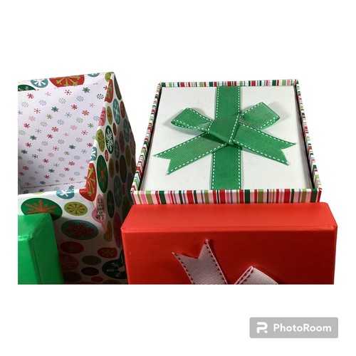 Barrington Studios Set of 3 Nested Boxes Holiday Christmas 5 3/4” 5 1/4” 4 3/4” - Picture 5 of 6