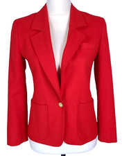 VTG Pendleton Red Fitted Blazer Lapel Collar 100 Wool Front Button 4 PET FLAWED