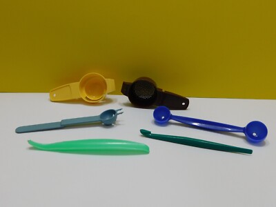 Tupperware Utensils Lot of 6 Peeler Baller Sifter Corer Egg Separator Olive Fork