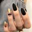 Indexbild 1 - Falsche Nägel Schwarz Gold Glitzerfolie Drücken Sie Auf Gefälschte Nail Art Tipp
