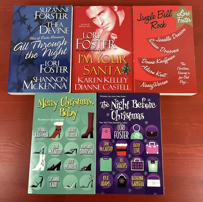 Lot of 5 Christmas/Yuletide Brava Contemporary Romance Anthology Paperbacks NICE