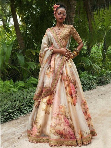 Organza Silk Sabyasachi Floral Print 