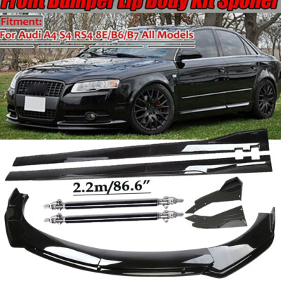 For Audi A4 S4 A5 8E B6 B7 Front Bumper Lip Splitter Spoiler Side Skirt Body Ki