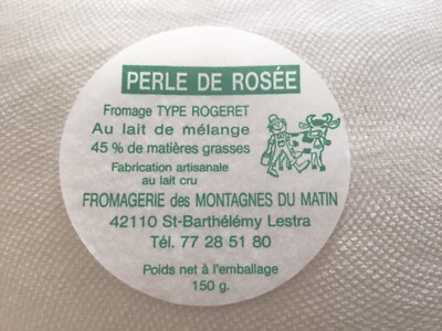 Käseetikett Ziege Perle de Rosée Rogeret Montagnes du Matin
