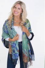 *NWOT* Van Gogh Irises 72” Shawl Wrap Pashmina Scarf