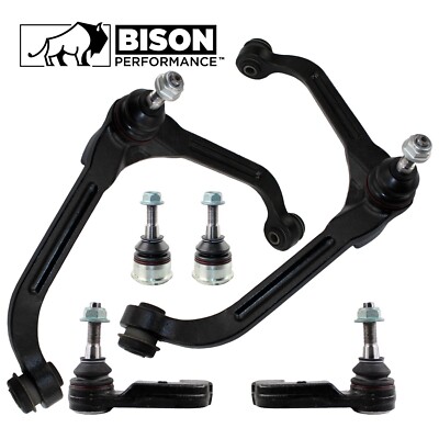 Bison Performance 6pc Front Upper Control Arm Ball Joint TieRods Kit For Liberty