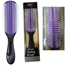 ION Silicone Brush STYLING BRUSH LONG THICK CURLY HAIR BRUSH HEAT RESISTANT
