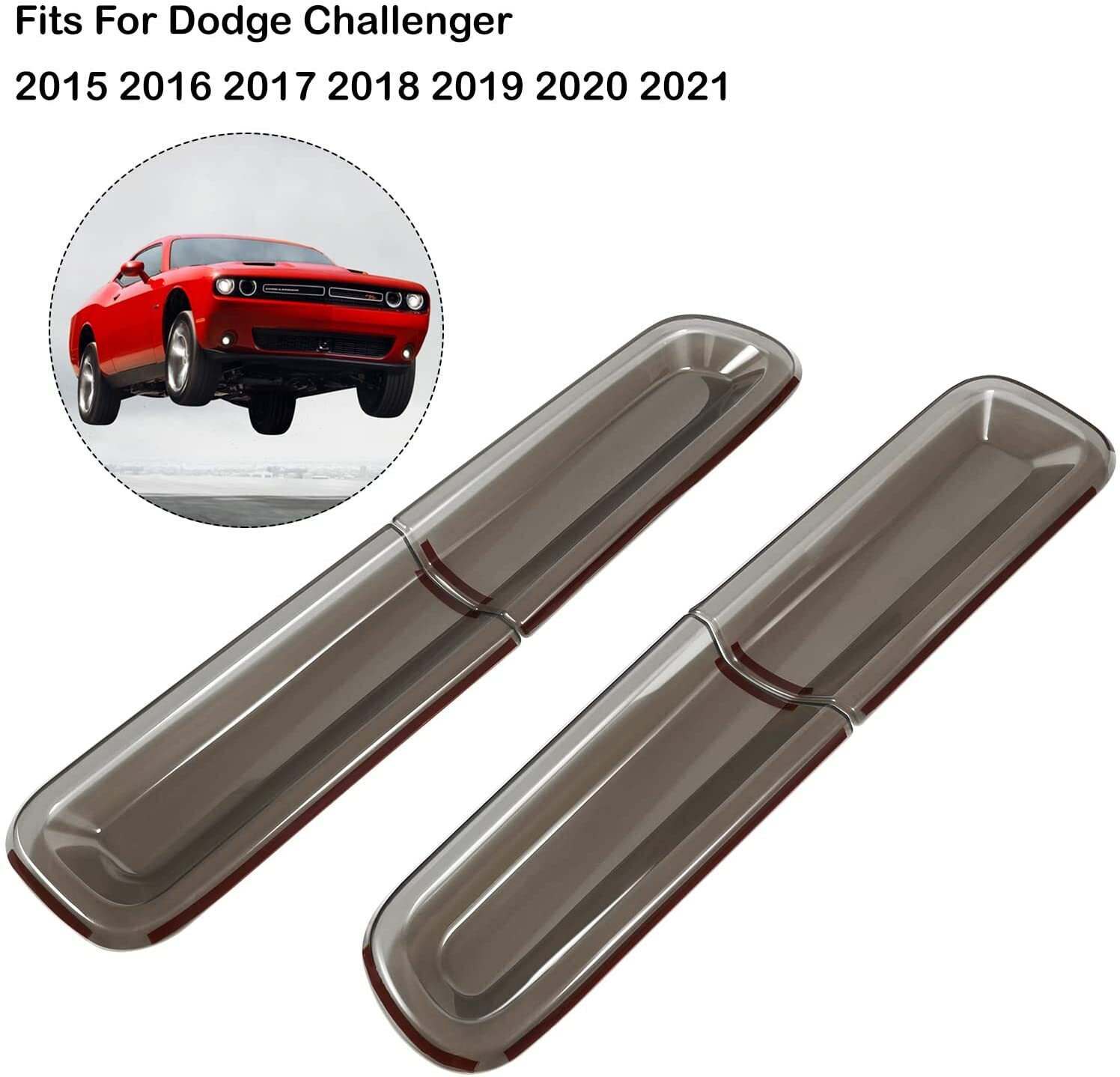 Smoked Tail Light Covers Rear Light Guards Trim For Dodge Challenger