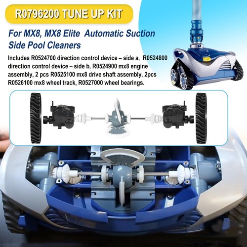 Barracuda MX8 Tune Up Rebuild Kit for Zodiac MX8 Elite MX6 Pool Cleaner R0796200 - Picture 4 of 15