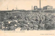 Savannah Georgia Ocean SS Co Cotton Yard Vintage Postcard AA28173